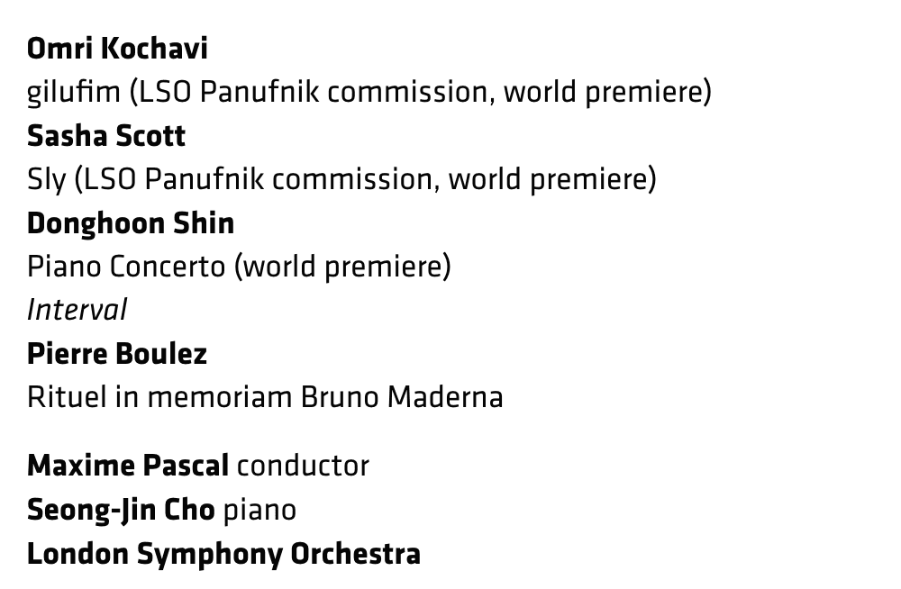 LSO Futures concert announcement